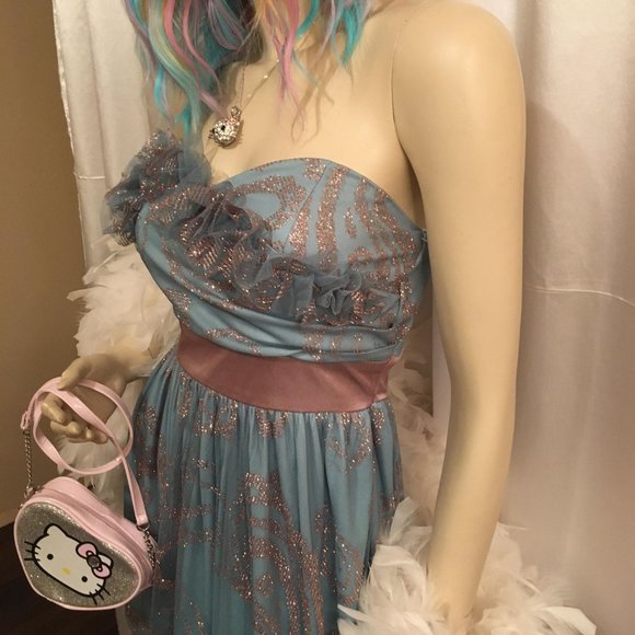 GORGEOUS vinatge turquiose blue BABY DOLL dress! - Picture 5 of 14